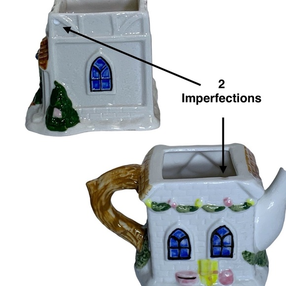 Vintage Cottage Teapot Bag Holder Canister Creamer Sugar Bowl Serving Set 2 Pc - Picture 12 of 16